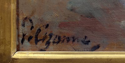 Firma del pintor Paul Cezanne (1839-1906) del cuadro “Bouquet au petit delft” de Paul Cézanne