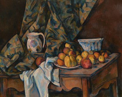 Bodegón con manzanas y melocotones de Paul Cézanne