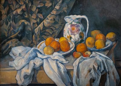 bodegón con una cortina de Paul Cézanne