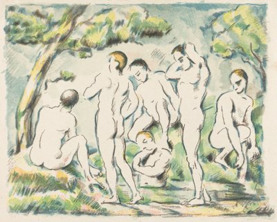 Las bañistas (plancha pequeña) de Paul Cézanne