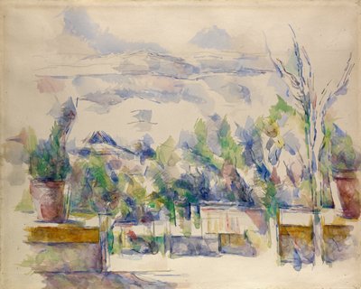 La terraza en el jardín de Les Lauves de Paul Cézanne