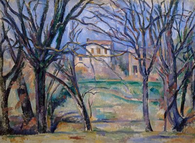 Árboles y casas de Paul Cézanne