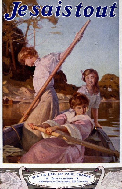 Ilustración “En el lago” por Paul Chabas (1869 - 1937). “Lo sé todo” de Paul Chabas