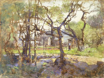 Patio de la granja, Gloucester de Paul Cornoyer