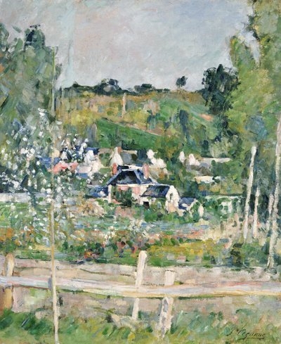 Una vista de Auvers-sur-Oise, La cerca, c.1873 de Paul Cézanne
