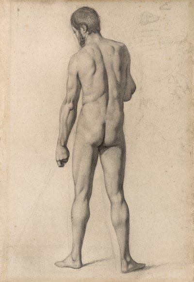 Desnudo académico, visto desde atrás de Paul Cézanne