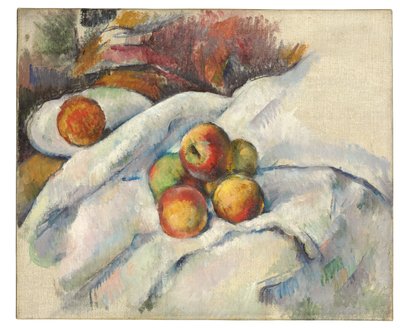 Manzanas sobre un paño, c.1885 de Paul Cézanne