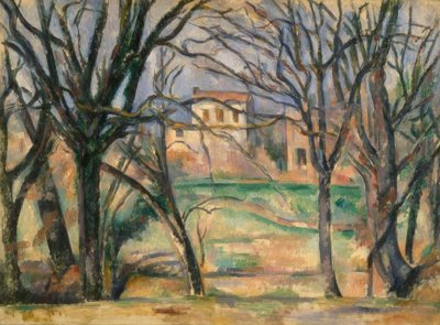 Árboles y casas de Paul Cézanne