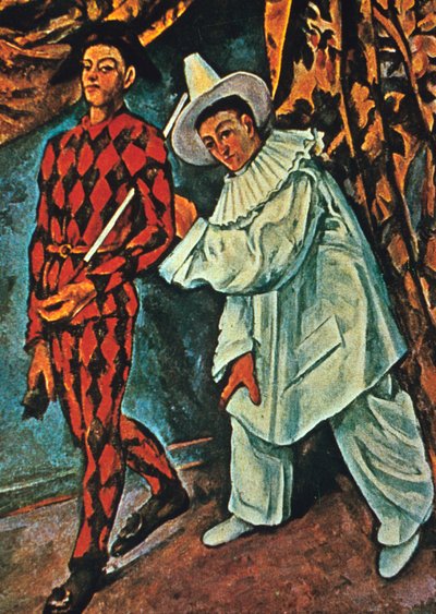 Arlequín y Pierrot, 1888 de Paul Cézanne
