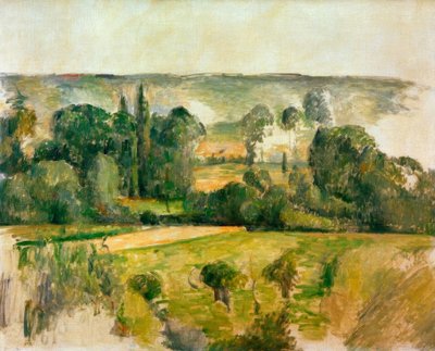 Campo y colina, cerca de Médan de Paul Cézanne