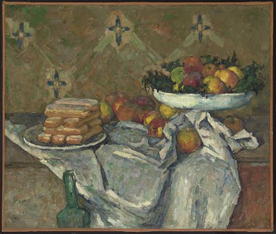 Compotier y plato de galletas, c.1877 (óleo sobre lienzo) de Paul Cézanne