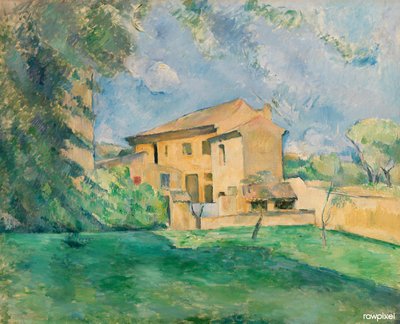 En francés:  La Ferme du Jas de Bouffan La granja del Jas de Bouffan de Paul Cézanne