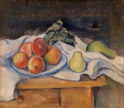 Fruta en una mesa de Paul Cézanne