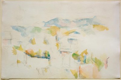 Paisaje montañoso en los alrededores de Aix-en-Provence de Paul Cézanne