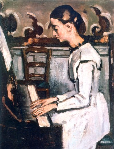 Niña en el piano, La obertura de Tannhauser, (detalle), 1868 de Paul Cézanne