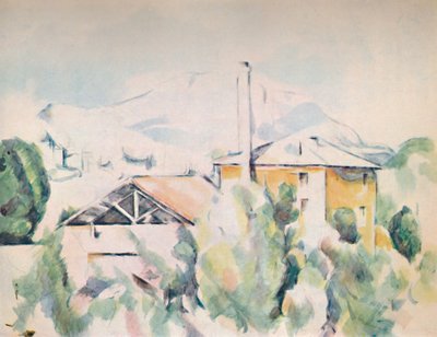 Casas en un paisaje, 1923 de Paul Cézanne