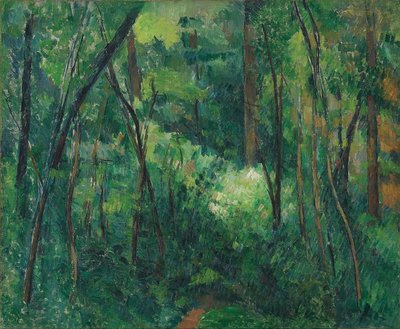 Interior de un bosque de Paul Cézanne