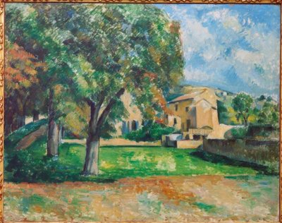 Castaños y granja en Jas de Bouffan de Paul Cézanne