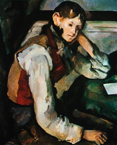 Le Garçon au Gilet Rouge, 1888-1890 de Paul Cézanne