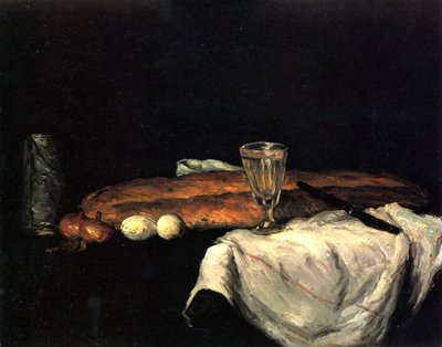 Pan y huevos de Paul Cézanne