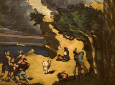 Los ladrones del burro de Paul Cézanne