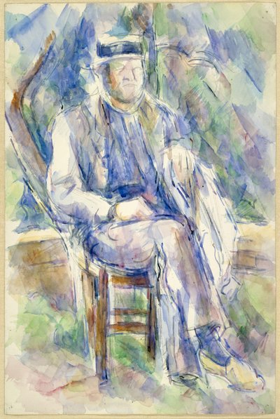 Hombre con Sombrero de Paja, 1905-06 de Paul Cézanne