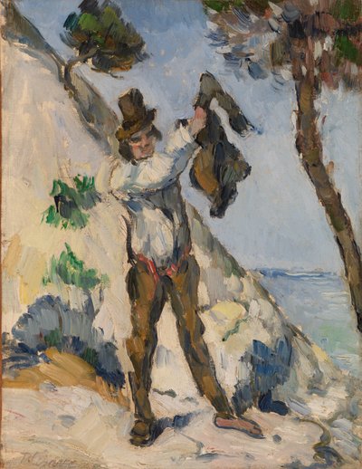 hombre con una chaqueta de Paul Cézanne