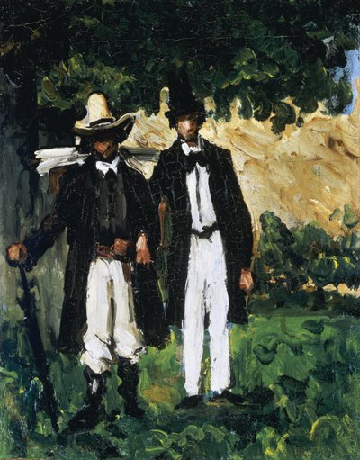 Marion y Valabregue posando para una foto, 1866 de Paul Cézanne