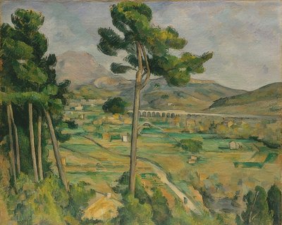 Mont Sainte-Victoire y el viaducto del valle del río Arc. 1882-85 de Paul Cézanne