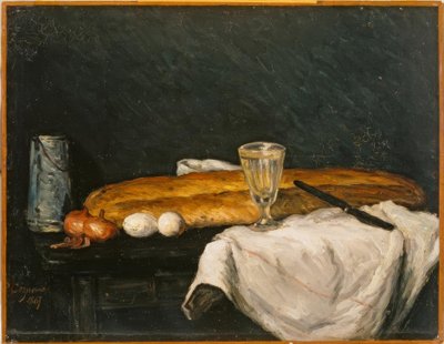 Naturaleza muerta: El pan y los huevos de Paul Cézanne