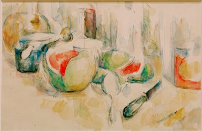 Naturaleza muerta con sandía cortada de Paul Cézanne
