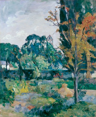 Paisaje con campanario de Paul Cézanne