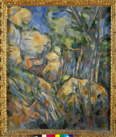 Rocas cerca de las cuevas sobre Château-Noir de Paul Cézanne