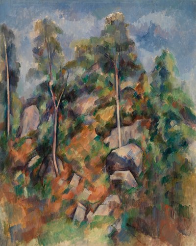rocas y arboles de Paul Cézanne