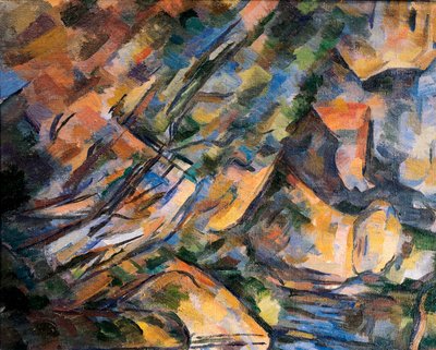 Rocas cerca de las cuevas sobre el Château Noir (detalle) de Paul Cézanne