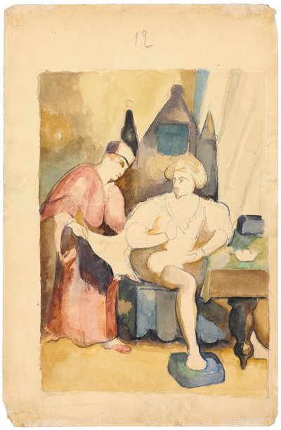 Escena que representa una historia romántica, c.1875-1885 de Paul Cézanne