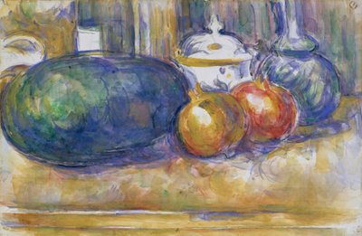 Naturaleza muerta con sandía y granadas, 1900-1906 de Paul Cézanne