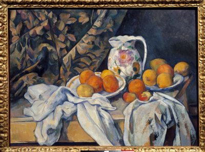 Naturaleza muerta en la cortina de Paul Cézanne