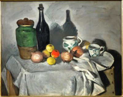 Naturaleza muerta (frutas y vajilla) de Paul Cézanne