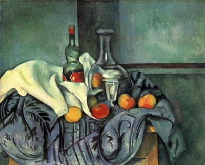 Naturaleza muerta, botella de menta de Paul Cézanne