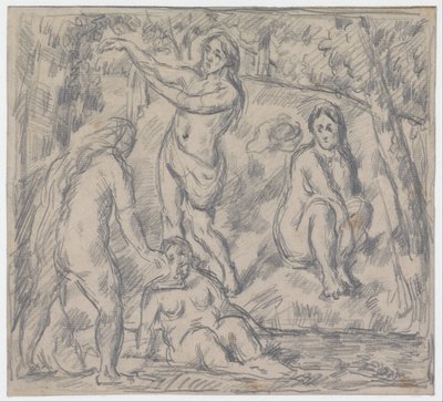 Estudio de cuatro mujeres bañándose de Paul Cézanne