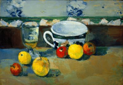 Taza, vaso y frutas II de Paul Cézanne