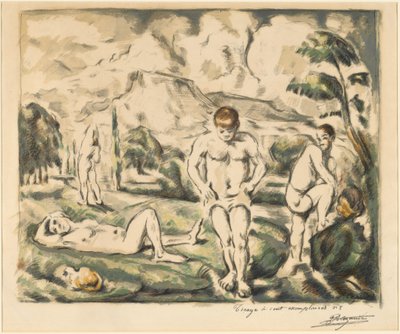 Los Bañistas (Placa Grande) de Paul Cézanne