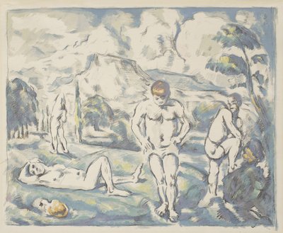Los bañistas: Gran placa, 1898 de Paul Cézanne