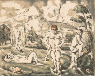 Los Grandes Bañistas Les Baigneurs, ca. 1898 de Paul Cézanne