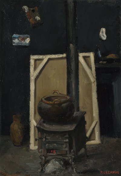 La estufa en el estudio, ca. 1865 de Paul Cézanne