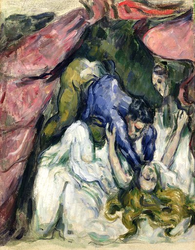 La mujer estrangulada, c.1870-72 (óleo sobre lienzo) de Paul Cézanne