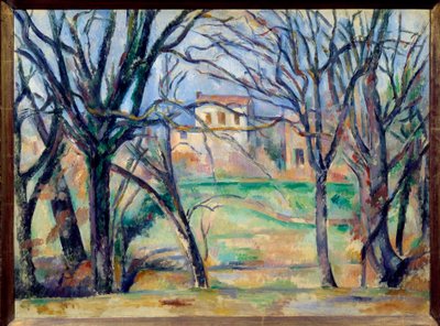 Árboles y casas de Paul Cézanne