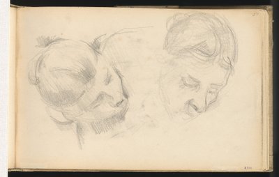 Dos cabezas de mujeres de Paul Cézanne