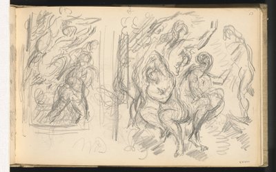 Dos estudios para "El juicio de Paris" o "El pastor amoroso" de Paul Cézanne